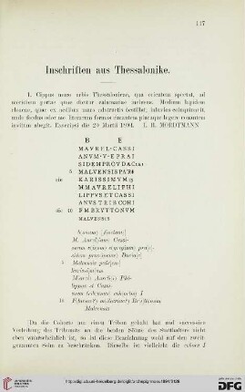 17: Inschriften aus Thessalonike