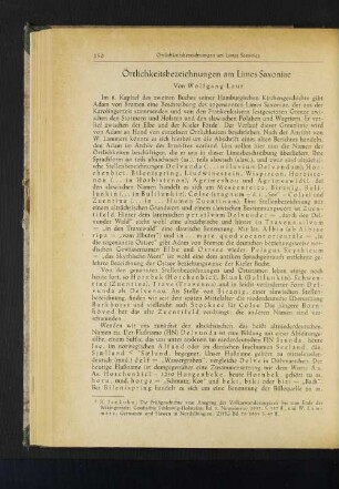 Örtlichkeitsbezeichnungen am Lime Saxoniae