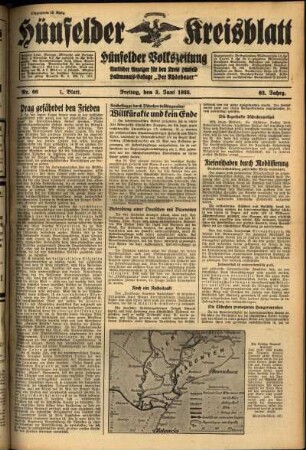 Erste Ausgabe vom Freitag, den 03. Juni 1938.