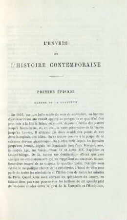 L'envers de l'histoire contemporaine