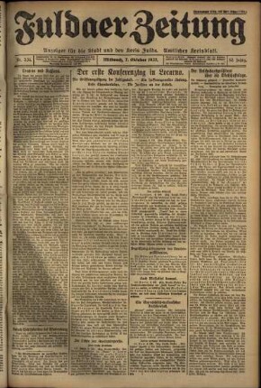 Ausgabe vom Mittwoch, den 07. Oktober 1925.