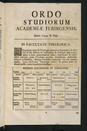 1r-4v, Ordo Studiorum Academiae Tubingensis