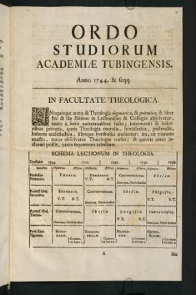 1r-4v, Ordo Studiorum Academiae Tubingensis