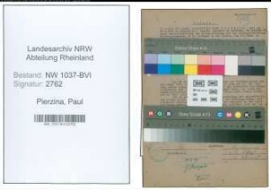Entnazifizierung Paul Pierzina , geb. 28.06.1891 (Angestellter)