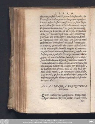 Alla Signora Principessa di Salerno.