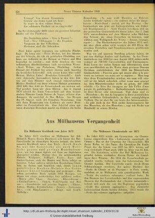 Aus Mülhausens Vergangenheit.