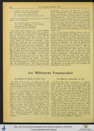Aus Mülhausens Vergangenheit.