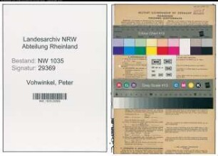 Entnazifizierung Peter Vohwinkel , geb. 04.01.1900 (Kaufmaennischer Angestellter)