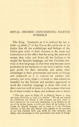 Royal decree concerning native schools