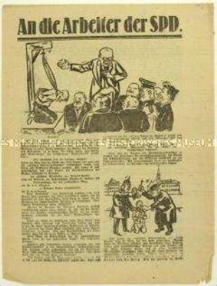 Aufruf der KPD an die SPD-Anhänger zur Wahl von Ernst Thälmann zum Reichspräsidenten 1925