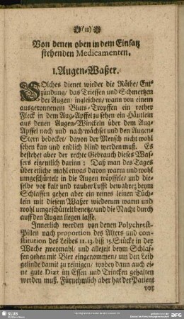 Von denen oben in dem Einsatz stehenden Medicamenten ...