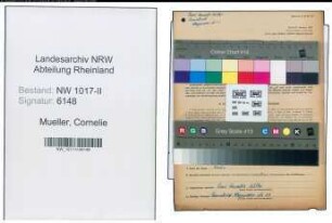 Entnazifizierung Cornelie Mueller , geb. 04.02.1900 (Schneiderin)