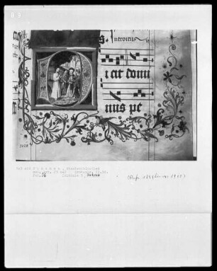 Graduale in zwei Bänden und ein dazugehöriges Antiphonar — Graduale — Initiale D mit der Gefangennahme Petri, Folio 56recto