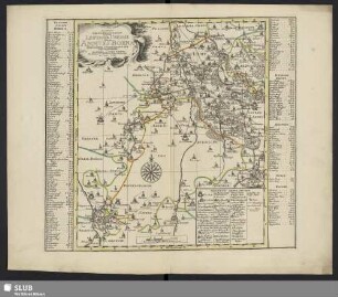 Accurate Geogr. Delineation Des zu Dem Leipziger Creisses Gehörigen Ammtes Borna : Nebst Andern Angrenzenden Aemtern Und Gegenden