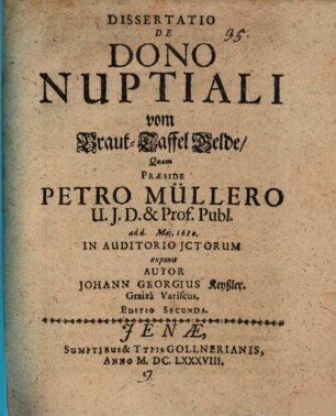 Diss. de dono nuptiali