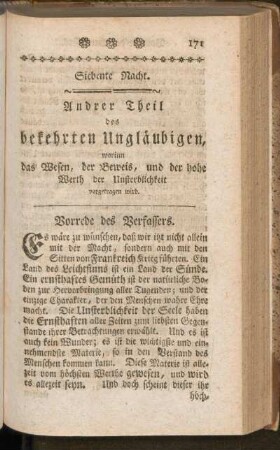 Siebente Nacht. Andrer Theil des bekehrten Ungläubigen