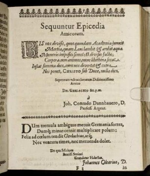 Sequuntur Epicedia Amicorum.