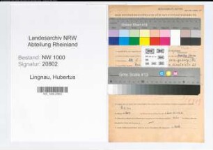 Entnazifizierung Hubertus Lingnau, geb. 20.05.1918 (Postamtsvorsteher)