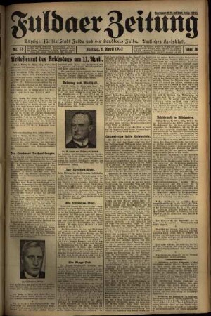 Ausgabe vom Freitag, den 01. April 1932.