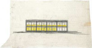 Schneider - Esleben, Paul; Düsseldorf, Rolandstr. 40; Rolandschule - Turnhalle: Fassade (Ansicht)
