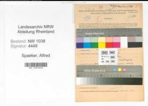 Entnazifizierung Alfred Spaeker , geb. 09.12.1919 (Haendler)
