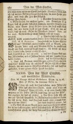 XXXIII. Von der Welt Eitelkeit, und menschlicher Mühseligkeit.