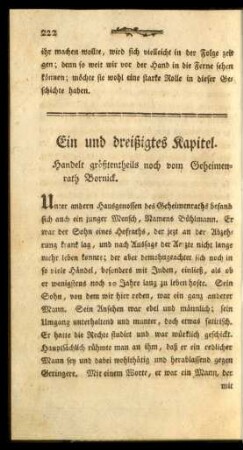 Ein und dreißigtes Kapitel. Handelt größtentheils noch vom Geheimenrath Bornick.