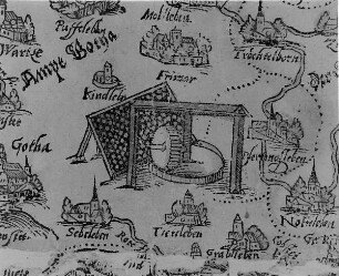 Waidmühle auf Landkarte von Thüringen, 1625