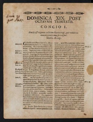 Dominica XIX. Post Octavam Trinitatis