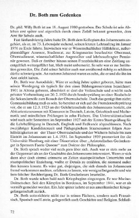 Dr. Both zum Gedenken