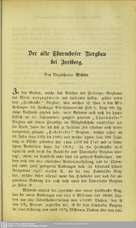 Der alte Thurmhofer Bergbau bei Freiberg