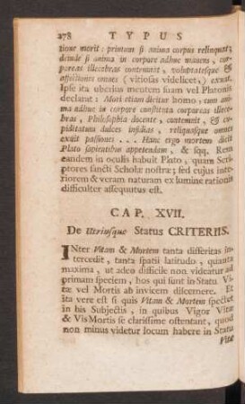 Cap. XVII. De Utriusque Status Criteriis