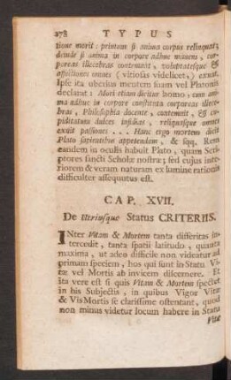 Cap. XVII. De Utriusque Status Criteriis
