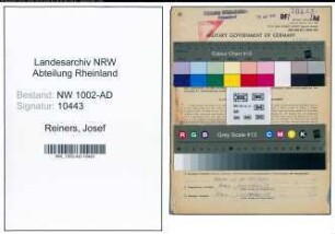 Entnazifizierung Josef Reiners, geb. 03.03.1909 (Sekretaer)