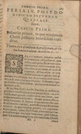 Feria IV. Post Dominicam Secvndam Qvadragesimae. Concio Prima [- Concio Qvinta.]