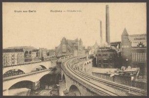Ansichtskarte "Hochbahn - Gleisdreieck" mit Anhalter Bahnhof