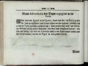 Wann Adversarius den Degen engagiret in die Tertz. [inkl. Abbildung]