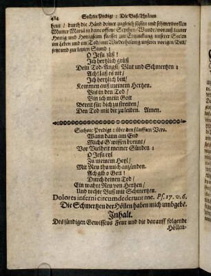 484-493, Sechste Predigt