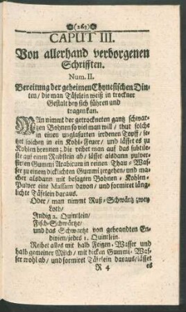 Caput III. Von allerhand verborgenen Schrifften.