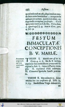 Festum Immaculatae Conceptionis B. V. Mariae.