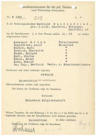Bauernfeind, Mathilde