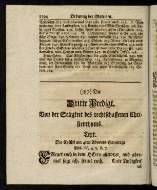 1394-1422, III. Wie das Christenthum die größte Glückseligkeit, aus Phil. IV. 4.5.6.7. und