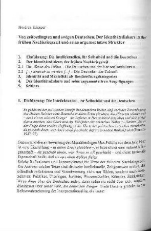 Von zeitbedingten und ewigen Deutschen : der Identitätskurs in der frühen Nachkriegszeit und seine argumentative Struktur