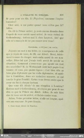 Anne Louise Germaine de Staël-Holstein an August Wilhelm von Schlegel, Stockholm, 26.05.1813
