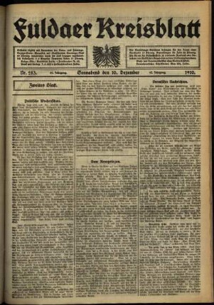 Zweite Ausgabe vom Samstag, den 10. Dezember 1910.