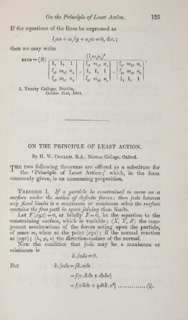 On the principle of least action.