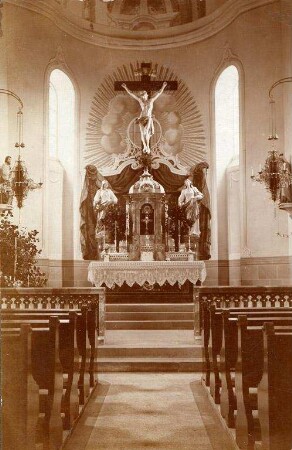Privatalbum mit Karlsruher Motiven. Kirchenaltar