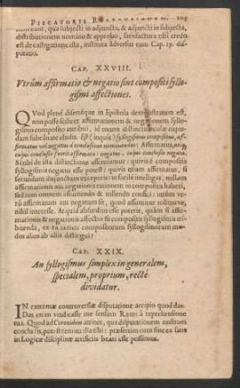 Cap. XXVIII. Utrúm affirmatio et negatio sint compositi syllogismi affectiones.