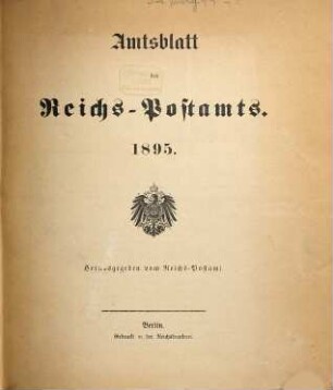 Amtsblatt des Reichs-Postamts. 1895