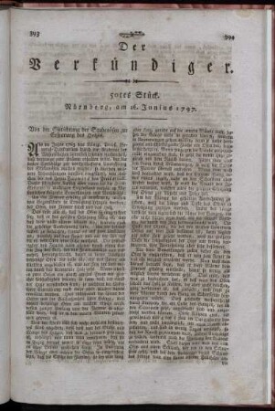 50tes Stück. Nürnberg, am 16. Junius 1797